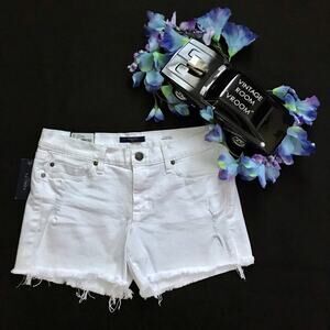 Fidelity Denim NWT Frayed White Jean Shorts Women 26